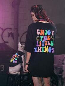 ROMWE 1 PC Slogan Graphic Tank Cho Chó Và Mèo - Nhiều màu - Xem 2