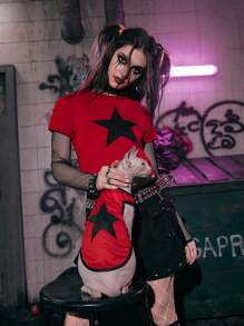 ROMWE 1入組星星圖案寵物背心適用於小狗和貓