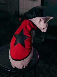 ROMWE 1入組星星圖案寵物背心適用於小狗和貓