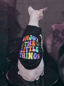 ROMWE 1 PC Slogan Graphic Tank Cho Chó Và Mèo - Nhiều màu - Xem 4