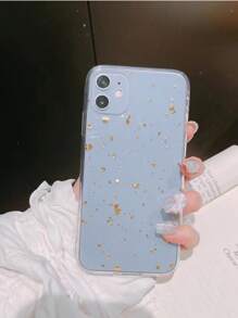 Gold Foil Pattern Clear Phone Case Compatible With IPhone 11,IPhone 13,IPhone 14 Pro Max - Gold - View 3