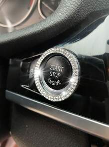 Decoración De Arranque Con Un Botón Para Coche Con Diamantes De Imitación - transparente - Ver 1