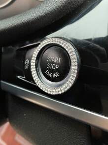 Decoración De Arranque Con Un Botón Para Coche Con Diamantes De Imitación - transparente - Ver 3