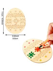 8pcs Easter DIY Hand Paint Wooden Board - Apricot - View 5