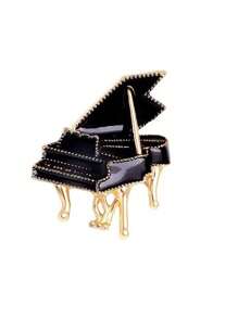 1只男士黑色鋼琴形優雅胸針,音樂家禮物音樂器樂襟針中性款 - 黑色 - 查看 5