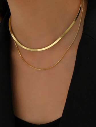 1pc Minimalist Double Layer Snake Bone Collarbone Chain Necklace