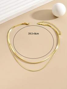 1入組極簡雙層蛇骨鎖骨鏈條樣式項鍊