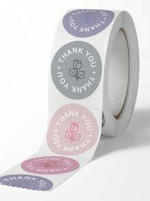 1卷花卉標語圖形組合貼紙簡單多用途貼紙適用於DIY工藝品、裝飾品、手帳 - 彩色 - 查看 4