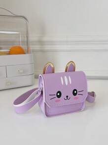 Mini Cartoon Cat Laser Shoulder Bag For Kids - Purple - View 6