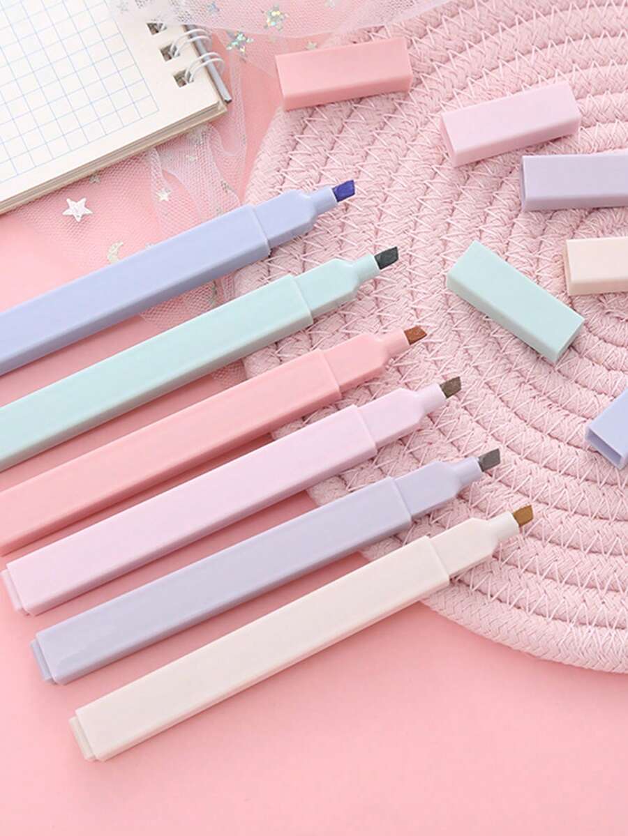 6支混合顏色熒光筆簡單多用途熒光筆適用於繪畫、書寫 - 彩色 - 查看 1