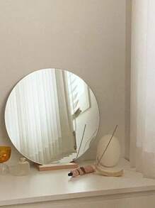 1pc PMMA Mirror Wall Sticker, Modern Silver Round Wall Mirror Tile For Home Gifts Birthday Graduation Wall Decor Room Decor Mirror For Room Home Decor Bathroom Decor Living Room Decor