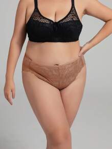 1 Quần Lót Ren Nữ Plus Size, Quần Lót Bốn Mùa Thoáng Khí Thoải Mái - màu nâu - Xem 2