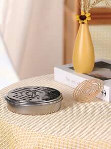 1pc Stainless Steel Coil Rack, Minimalist Solid Color Round Coil Rack For Household - Silver - View 1