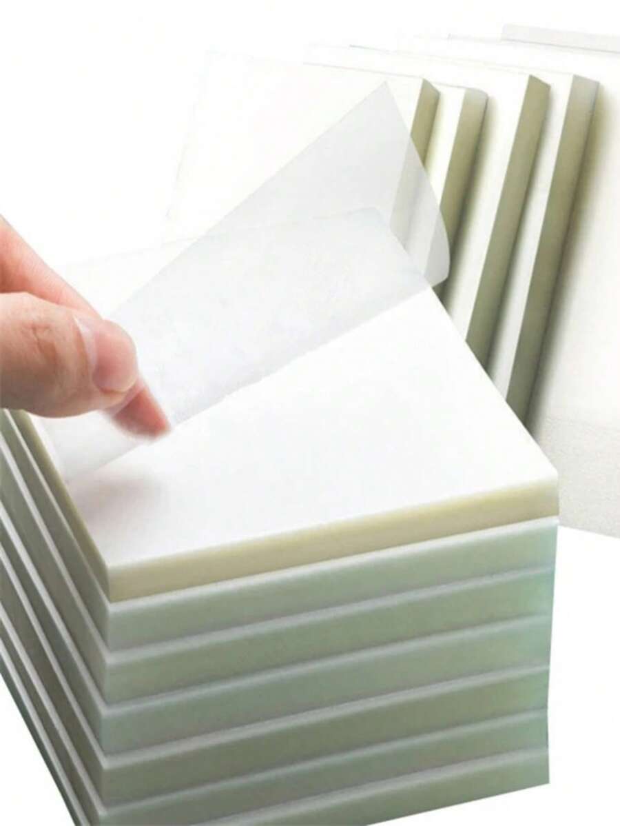 1pc Solid Clear Sticky Note, Simple Multipurpose Easy To Post Writable
