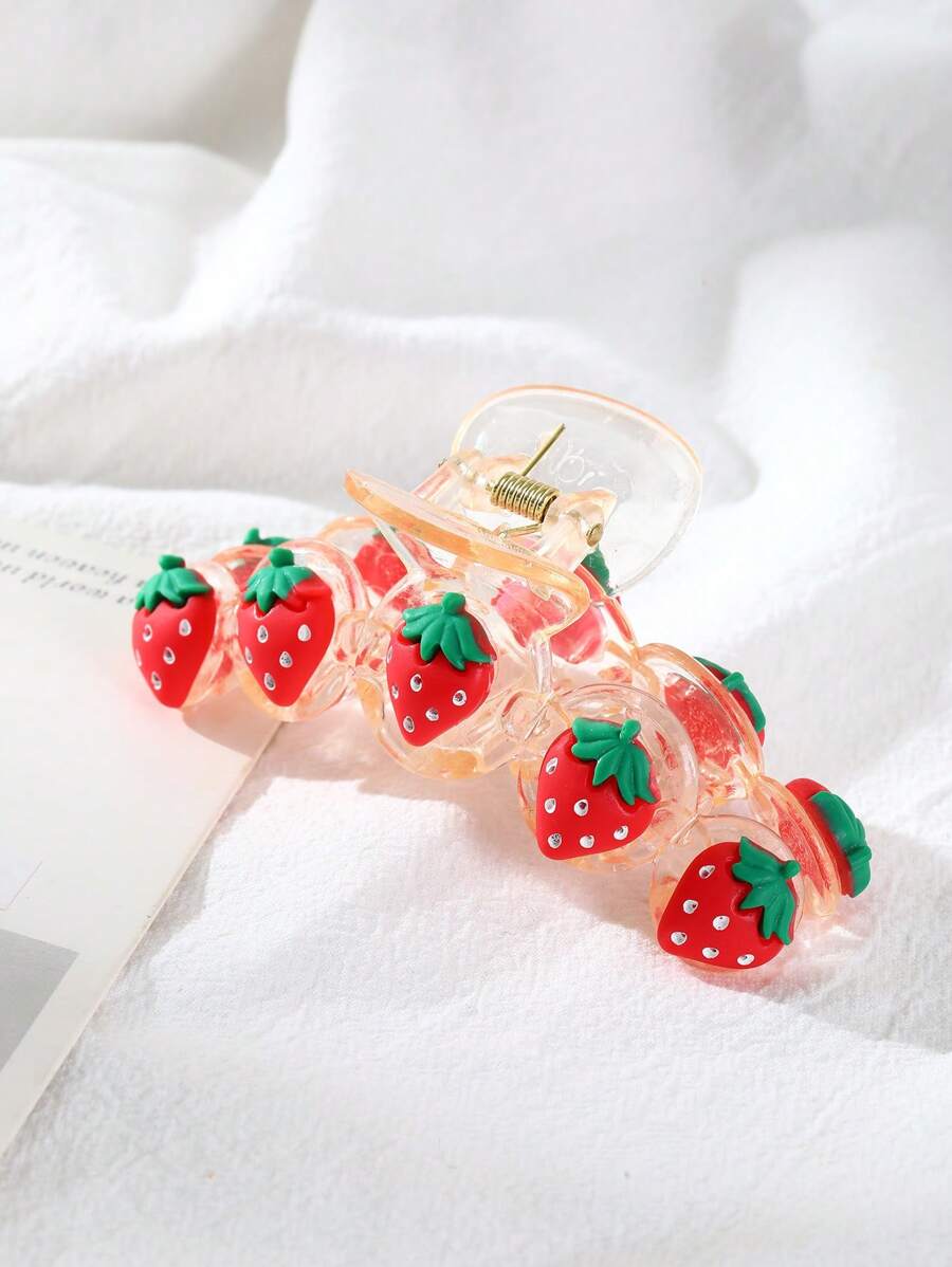 1入組女性草莓裝飾時尚髮爪適用於頭髮裝飾用品 - 彩色 - 查看 1