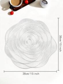 1pc Rose Shaped Placemat - Bạc - Xem 3