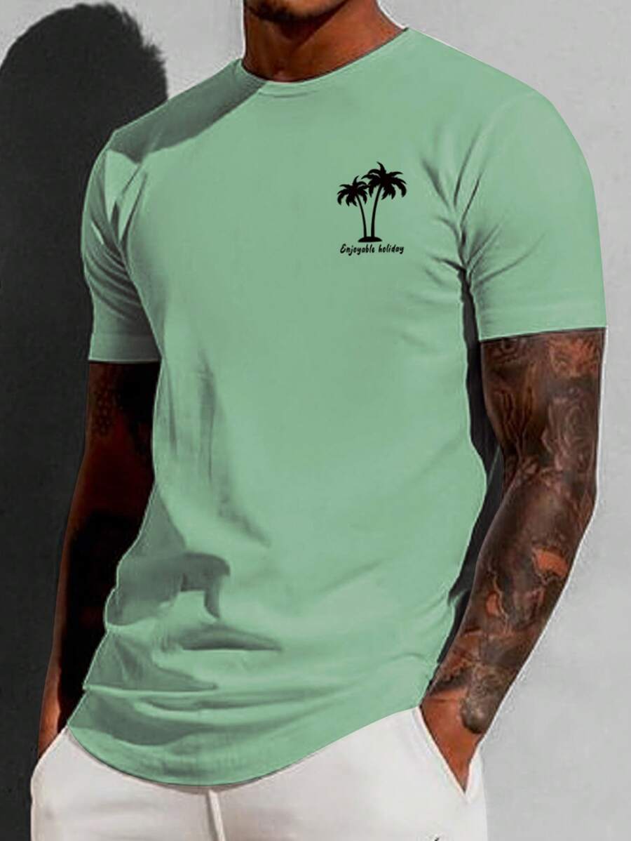 Manfinity RSRT Men Tropical Print Tee - Mint Green - View 1