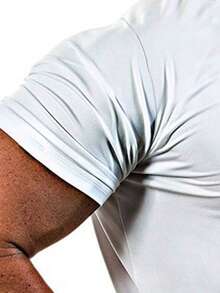 Manfinity Fitness Hombres Camiseta deportiva con estampado de letra - Blanco - Ver 4