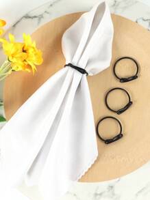 1 pieza hierro Servilleta creativo con diseño de lazo Servilletero para mesa de comedor de cocina - Negro - Ver 3