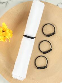 1 pieza hierro Servilleta creativo con diseño de lazo Servilletero para mesa de comedor de cocina - Negro - Ver 5