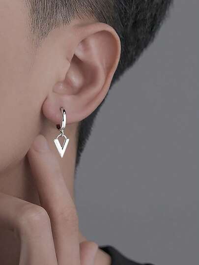 1pair Fashion Letter Drop Earrings For Men For Daily Decoration