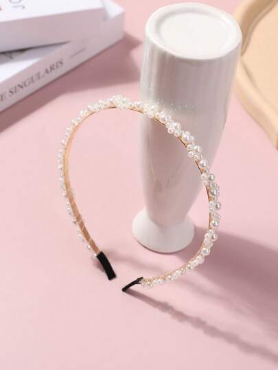 1pc Minimalist Versatile Sweet Pearl Headband For Girls