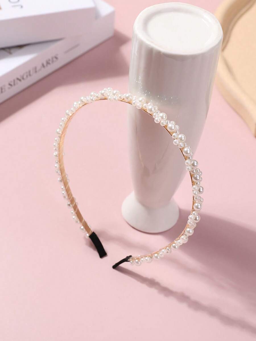 1pc Minimalist Versatile Sweet Pearl Headband For Girls - Multicolor - View 1