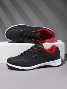 New Style Sports Shoes 2024 Men's Leather Running Shoes, Wear-Resistant, Non-Slip, Outdoor Youth Shoes - Black - View 4