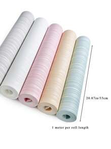 1入組條紋圖案牆紙 - 淺藍色 - 查看 5