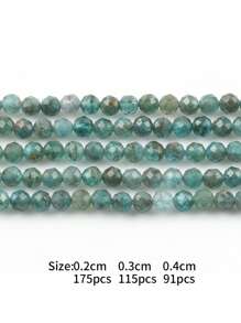 1 sợi thời trang Lapis Lazuli hạt hình học tự làm cho phụ nữ để làm đồ trang sức tự làm - Màu xanh Bạc hà - Xem 3