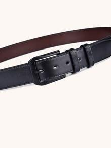 1 chiếc thắt lưng da trang trọng cỡ lớn 38mm cho nam - màu đen - Xem 4