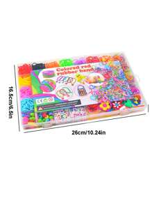 40 格 2500入組 Diy 彩色橡皮筋工藝品織布機套件智力開發玩具用於編織手鍊 - 彩色 - 查看 4