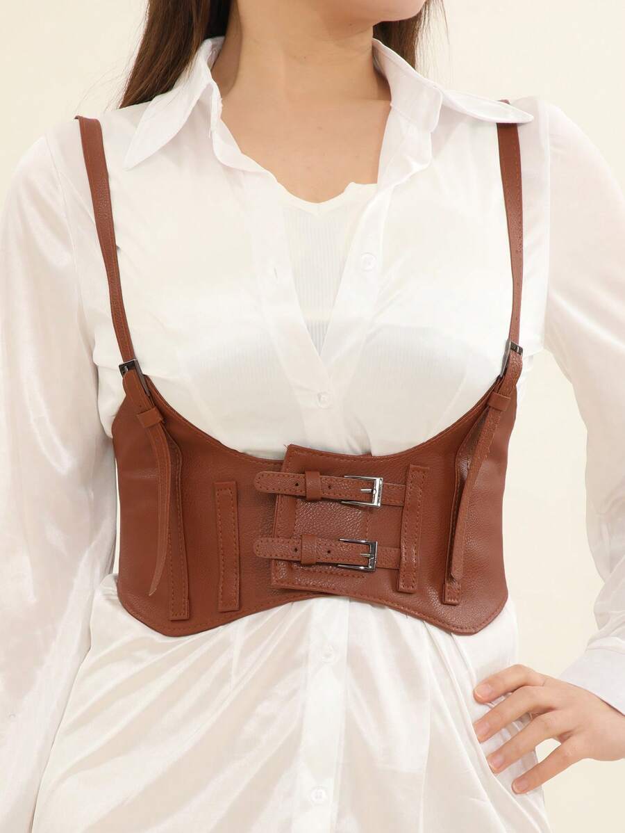 Cinturón arnés con cordón delantero - Negro - Ver 1