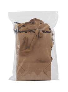 10入組/套棕色牛皮紙袋長方形零售購物手提袋派對禮品袋16x12x5.7厘米 - 棕色 - 查看 5