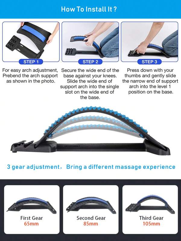 MultiLevel Adjustable Back Massager Stretcher SHEIN USA