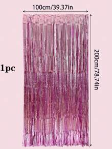 1pc Metallic Tassel Curtain - Baby Pink - View 5