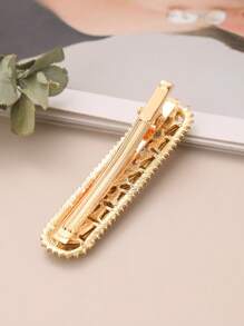 1 pièce Femme avec strass glamour Pince à cheveux alligator pour cheveux Décoration - Doré - Voir 2