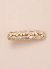 1 pièce Femme avec strass glamour Pince à cheveux alligator pour cheveux Décoration - Doré - Voir 5