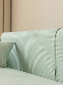 1pc Chevron Design Sofa Towel, Minimalist Polyester Anti-slip Sofa Cover Blanket For Living Room