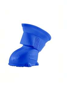 4pcs Silicone Solid Color Pet Boots For Dog For Rainy Day - Blue - View 2