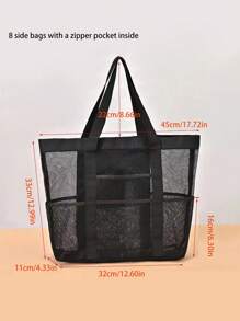 Large Capacity Polyamide Swimming Bag - Black - View 3