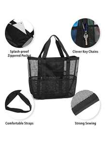 Large Capacity Polyamide Swimming Bag - Black - View 4