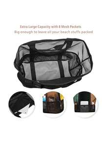 Large Capacity Polyamide Swimming Bag - Black - View 5