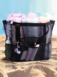 Large Capacity Polyamide Swimming Bag - Black - View 6
