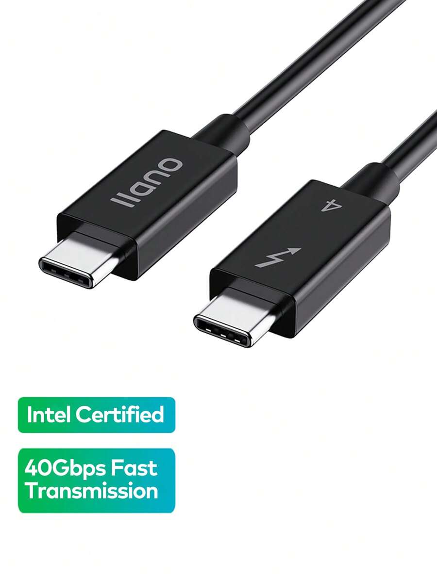 4電纜2.3英尺8K顯示器40Gbps數據傳輸100W Type-C充電電纜 - 黑色 - 查看 1