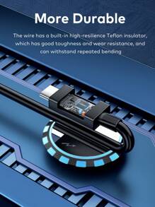 4電纜2.3英尺8K顯示器40Gbps數據傳輸100W Type-C充電電纜 - 黑色 - 查看 4