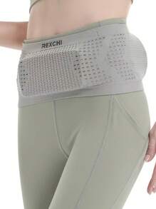 Bolso para correr con estampado de letra - Gris - Ver 1