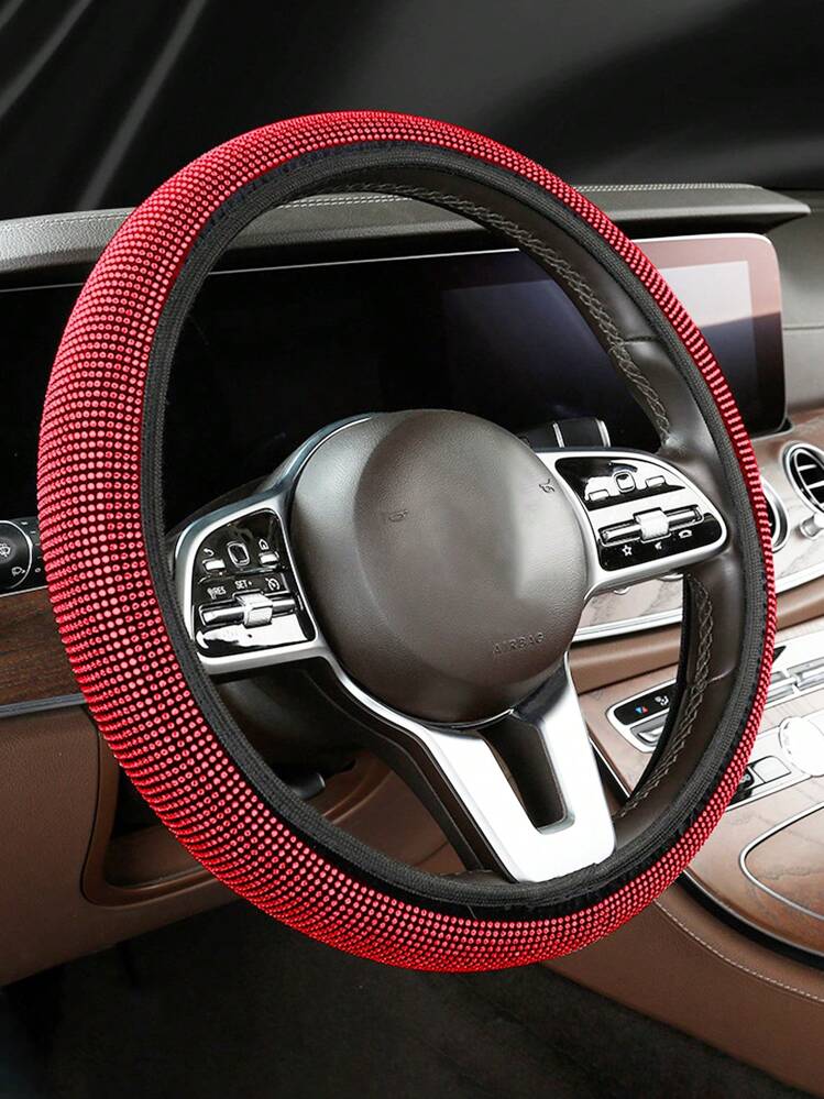 Coprivolante All'Uncinetto Fatto A Mano A Forma Di Fragola – Adatto Per Volanti 35,5-38,1 Cm – Accessorio Auto Originale Per Donna - 3