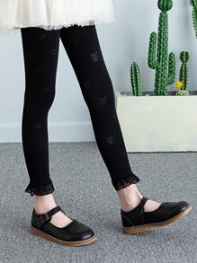 1雙嬰兒兔子圖案褲襪適用於日常