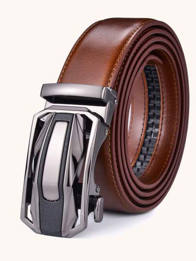 1pc Men's Ratchet Leather Belt, Large Size Casual Automatic Buckle Belt For Men Summer, School Casual, Business, Boyfriend Husband Father Dad Men Gift, Daily Wear, Fashion, Teen, Outdoor, Vacation, Athletic, Travel, Street, Boho, Vintage Fall, Autumn, Halloween Autumn-Winter Accessories, Suitable For Teens, Youth, Men, Casual, Outdoor, Athletic, Vacation, Graduation Gifts, Birthday, Daily Wear